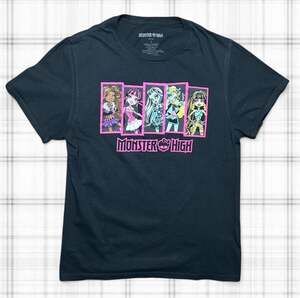 Monster High Squad Illustrated Character Panels Graphic T-Shirt Black L